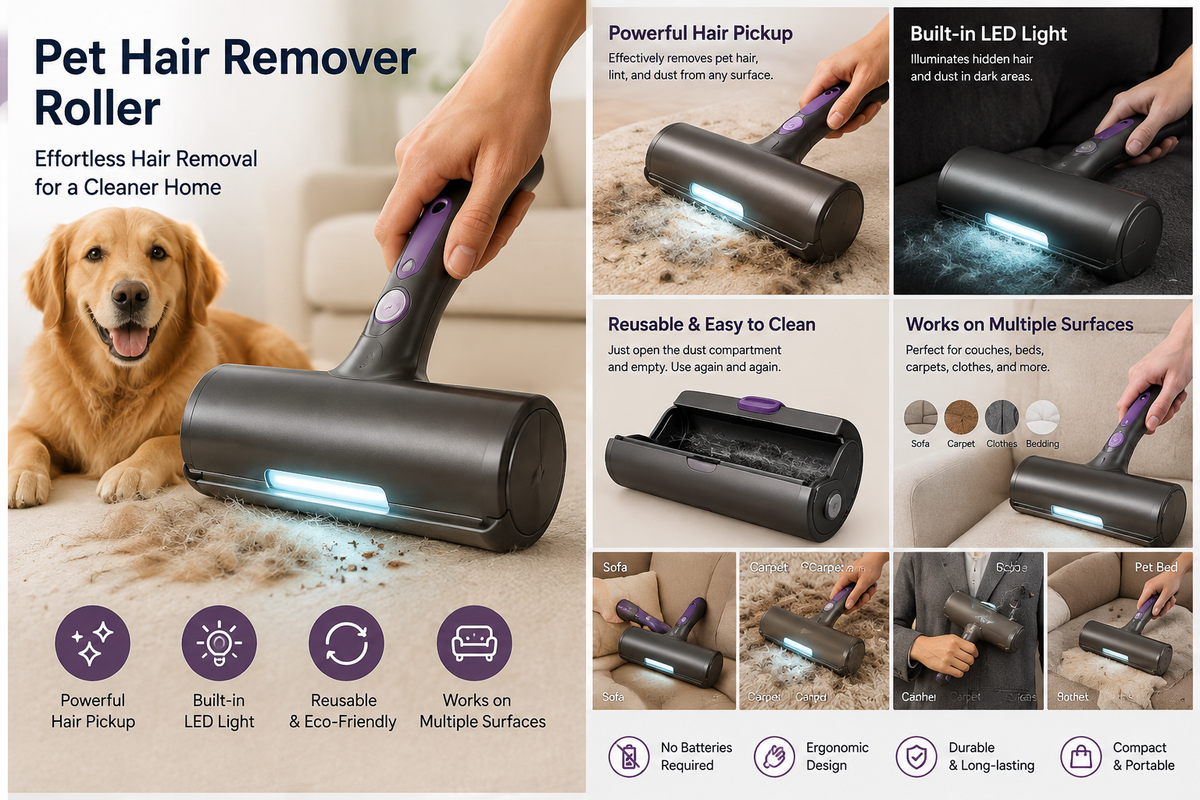 Pet Hair Remover Roller – Reusable & Easy Clean